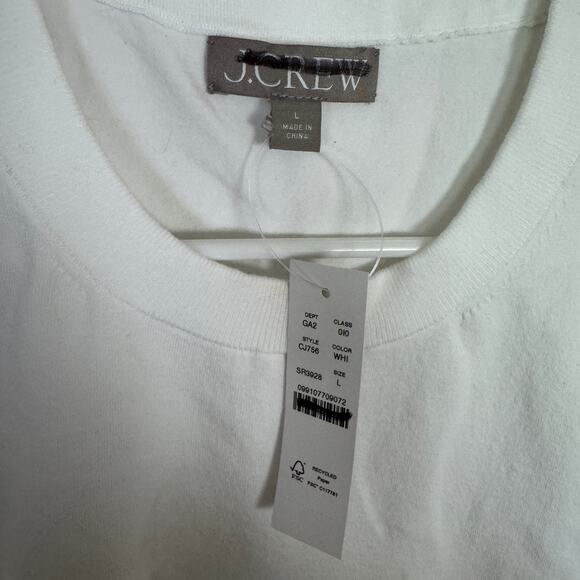 J.Crew Jackie Sweater Shell Womens L White Premium Ultra-Fine Cotton Sleeveless - Picture 4 of 7